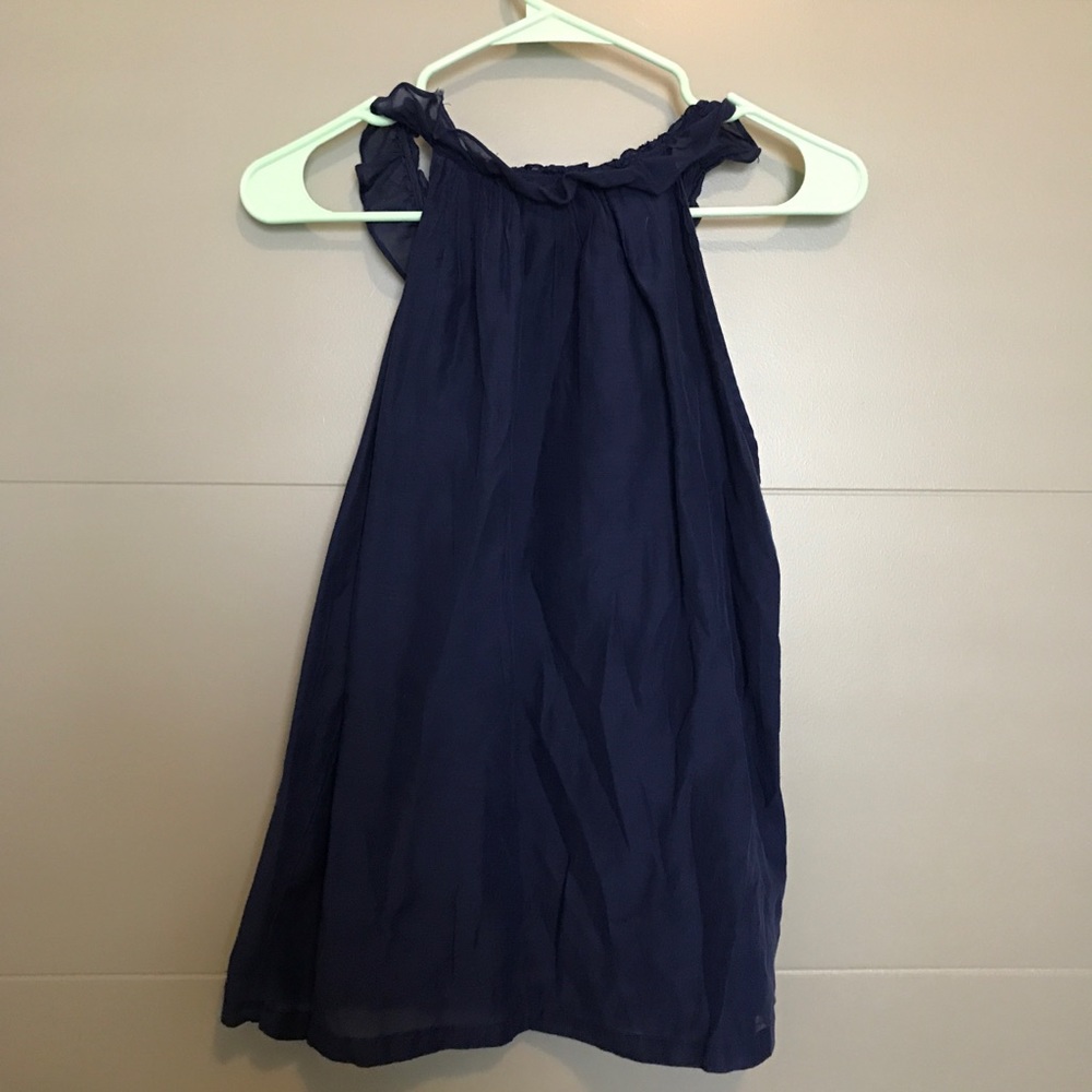Jcrew Navy Ruffles Tank - Picture 2 of 3
